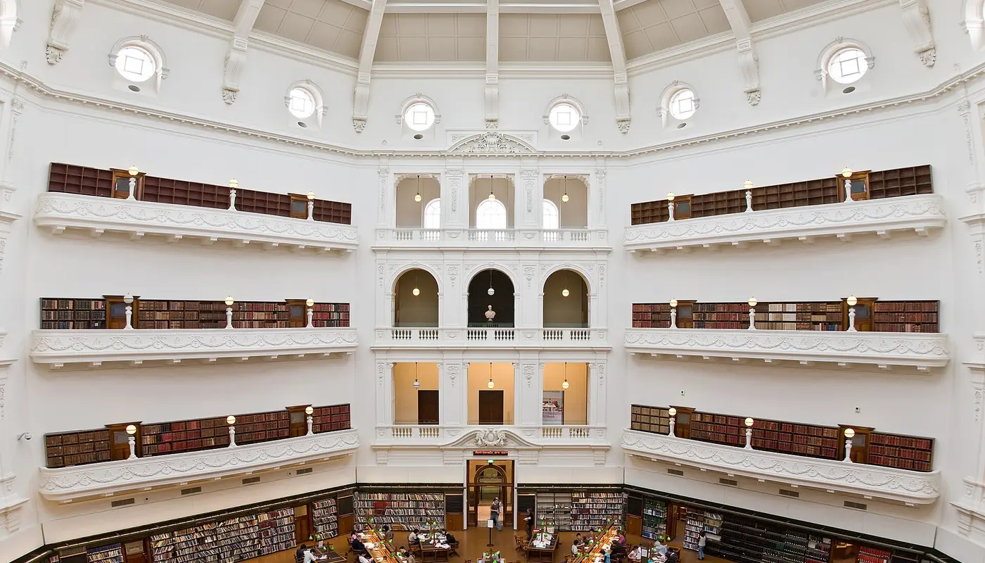 State Library of Victoria La Trobe Reading room 5th floor view